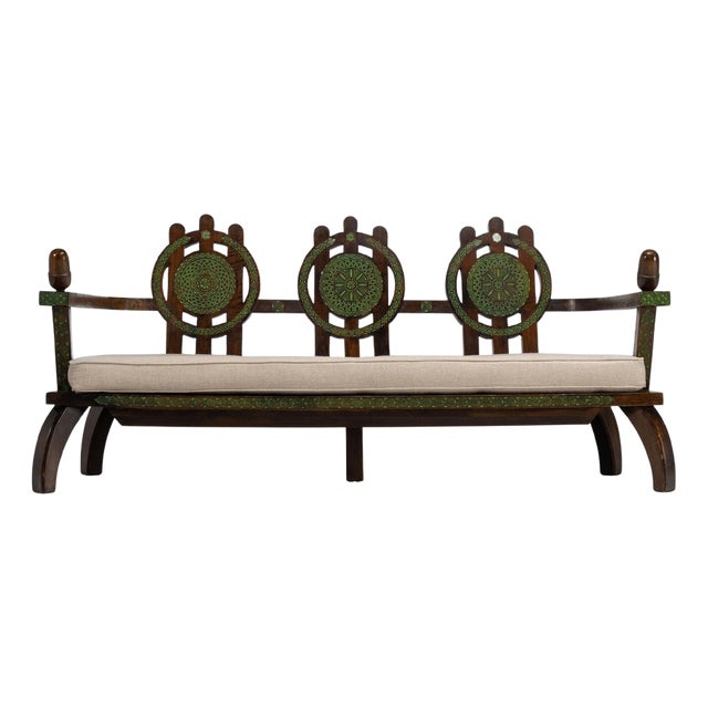 Lounge Sofa in Ebonized Wood by Zaccari Ettore, Italy, 1930s For Sale