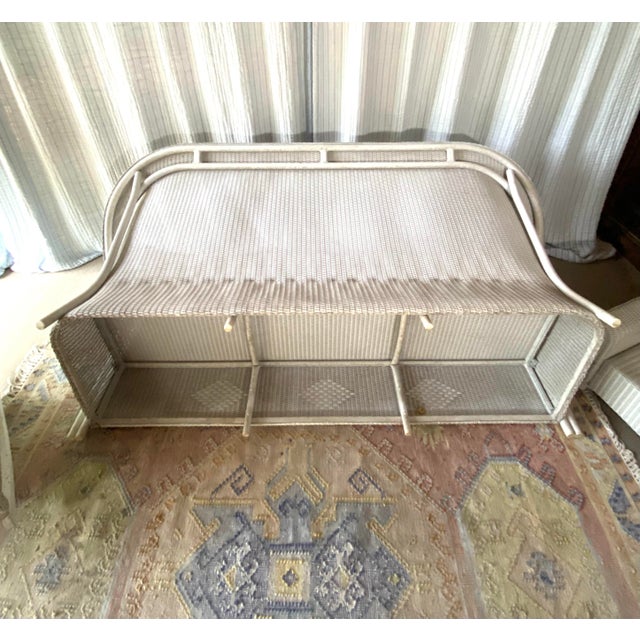 Vintage Lloyd Looms - 3 Piece Wicker Set: Sofa, Rocking Chair, Foot Stool/Side Table, 3 Pieces For Sale - Image 11 of 17