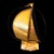 Vintage Metal Sailboat Sculpture on Stone Base, Brass Tone Nautical Decor, Mid Century Style Coastal Desk Art For Sale In Indianapolis - Image 6 of 8