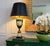 Chinoiserie Large Vintage Hand-Painted Chinoiserie Black Lacquer Urn Table Lamp For Sale - Image 3 of 10