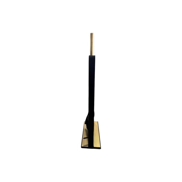 Vintage Mid Century Modern Pilgrim Fireplace Brass Tools Set Restored 1960s For Sale - Image 11 of 12