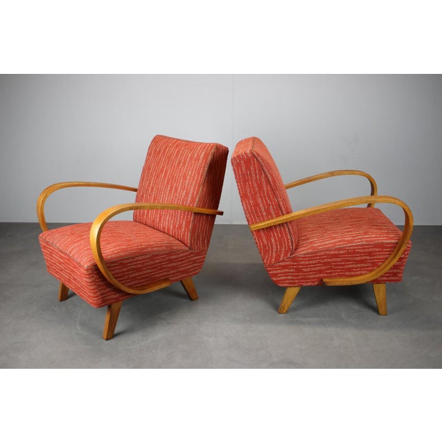 Gold Mid-Century Modern Lounge Chairs by Halabala, 1950s, Set of 2 For Sale - Image 8 of 11