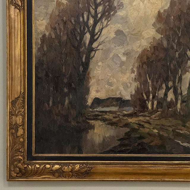 Framed Oil Painting on Canvas by Leo Libert (1908-1950) 'Autumn in the Campine' For Sale - Image 10 of 17