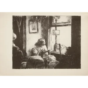 1939 After Edward Hopper "East Side Interior", First Edition Period Offset Lithograph