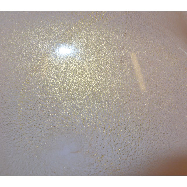 Italian Murano Clear Turquoise Blue & Light Peach Blown Art Glass Bowl 1960 For Sale - Image 11 of 13