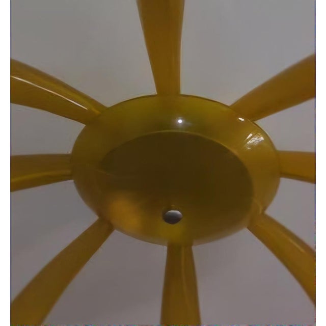 This striking Murano glass ceiling light (flush mount chandelier) embodies the playful, organic elegance of late 20th-...