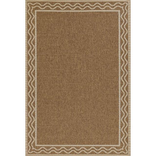 Erin Gates by Momeni Saybrook Ripple Natural Indoor/Outdoor Area Rug 6'6" X 9' For Sale