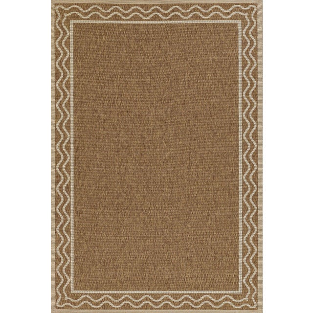 Erin Gates by Momeni Saybrook Ripple Natural Indoor/Outdoor Area Rug 6'6" X 9' For Sale