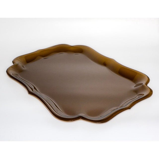 Svenskt Tenn 1970s Spisani for Svenskt Tenn Barockbrickan Brown Acrylic Tray For Sale - Image 4 of 10