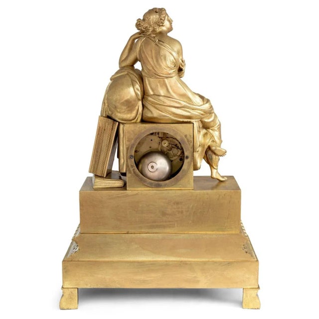 Early 19th Century Charles X Gilt Bronze Figural Clock For Sale - Image 5 of 5