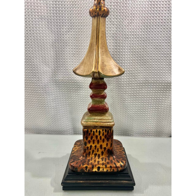 Vintage John Richard Pagoda Style Column Table Lamp - Unique Home Decor Accent Sales Pitch For Sale In Mobile - Image 6 of 8