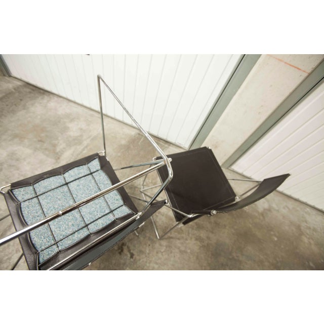 Minimalist X Line Chairs attributed to Niels Jorgen Haugesen for Hybodan, 1960s, Set of 3 For Sale - Image 10 of 18