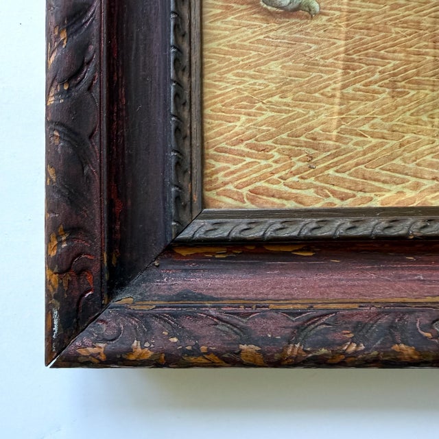 Gothic Early 20th Century “Dante and Beatrice” Color Print After Henry Holiday in Carved Wood Frame For Sale - Image 3 of 12