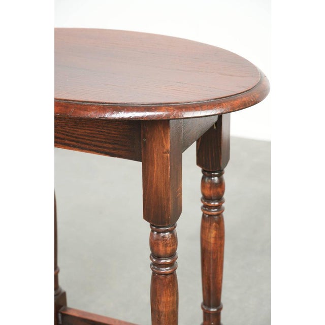 Antique English Oval Oak Side Table, Early 20th Century For Sale - Image 9 of 13
