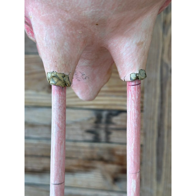 Late 20th Century Late 20th Century Coastal Paper Mache Handmade Signed Flamingos Manner of Sergio Bustamante-Pair For Sale - Image 5 of 12