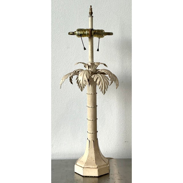 Late 20th Century Vintage Punch Cut Metal Palm Lamp For Sale - Image 5 of 12