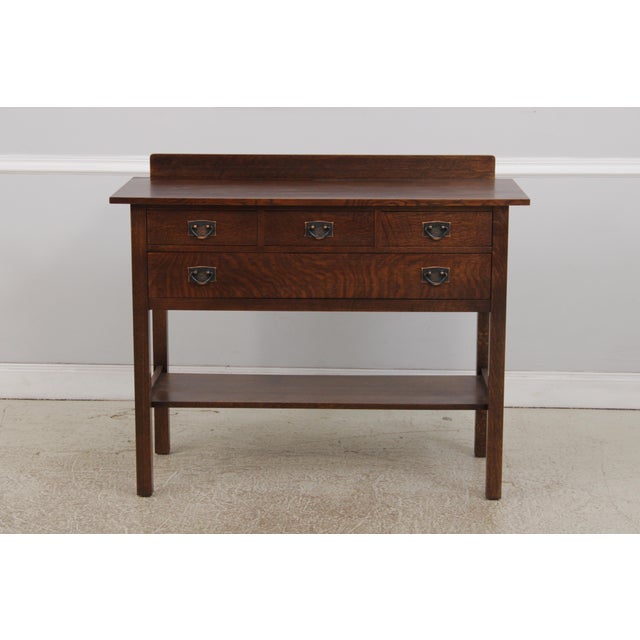 Age: Circa 1999 Details: Finish # 31 Arts & Crafts Style Felt Lined Silverware Drawer Dovetailed Drawer Construction High...
