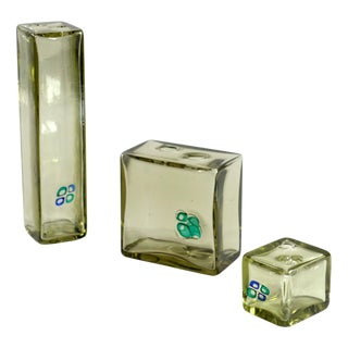 Murrine Murano Glass Vases by Fulvio Bianconi, 1964, Set of 3 For Sale