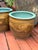 Set of 2 - Chinese Glazed Earthenware "Egg Pot" Jardinière Planter featuring an embossed imperial dragon motif....