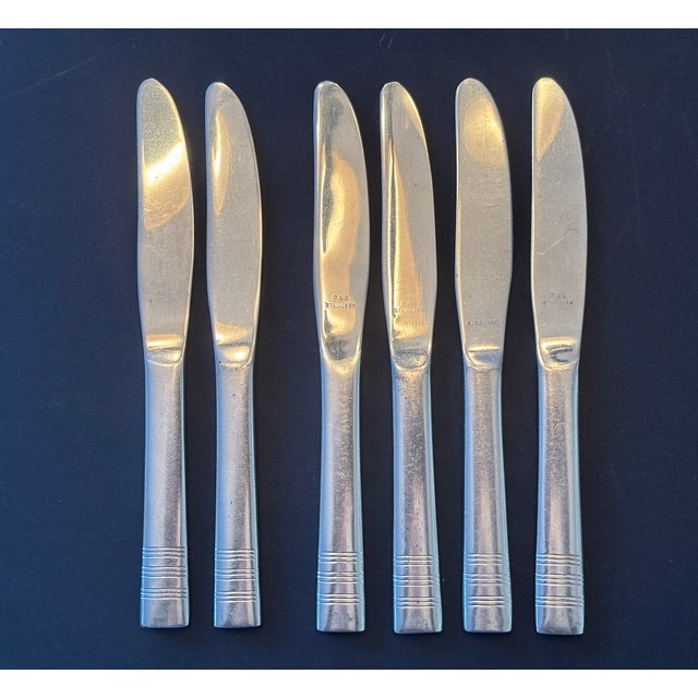 Metal 1940s-50s Mid-Century Modern Pan Am Tray Setup’ Stainless Knives- Set of 6 For Sale - Image 7 of 7
