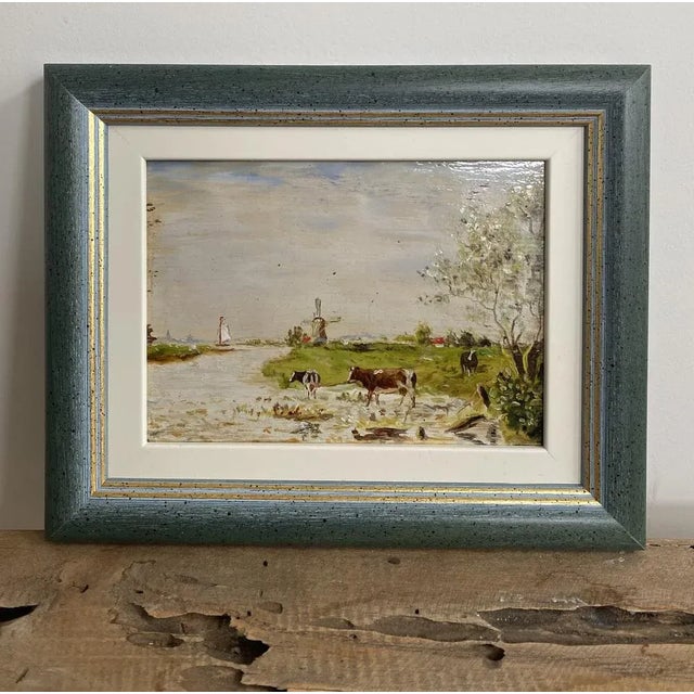 Dutch Artist, Landscape, Oil on Panel, 1960s, Framed For Sale - Image 5 of 5