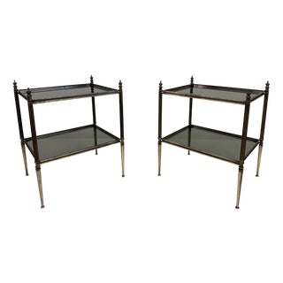 French Nickel-Plated Brass Side Tables, 1960s, Set of 2 For Sale