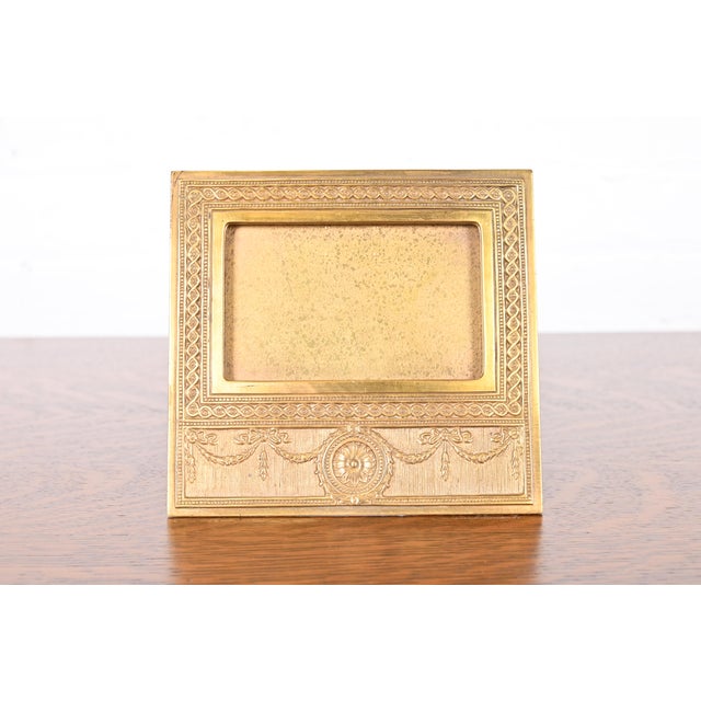 Tiffany Studios New York Adam Bronze Doré Desk Calendar Frame or Picture Frame For Sale - Image 12 of 12