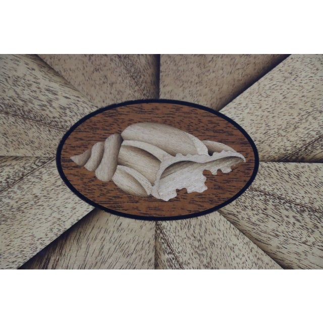 Edwardian Style Mahogany Parquetry Top Cocktail Table With Shell Inlay For Sale In Philadelphia - Image 6 of 11