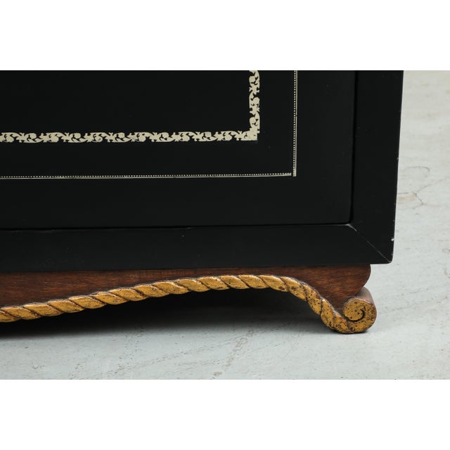 Maison Jansen Black Leather Daybed With Gilded Foliate Design For Sale - Image 17 of 18