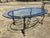 Gold Vintage Hollywood Regency Style Oval Glass-Top Coffee Table and Side Table Set For Sale - Image 8 of 18