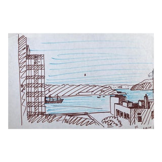 1978 Robert Herrmann Seattle View Over Puget Sound For Sale