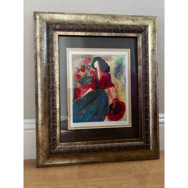 Pretty original signed lithograph called Afternoon With Polly. This pretty artwork depicts a woman sitting and surrounded...