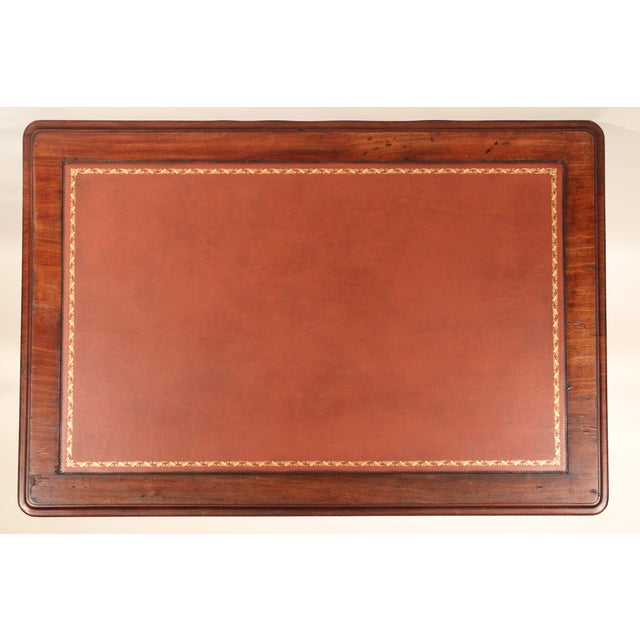 Mid 19th Century William IV Mahogany Writing Table With a Tooled Leather Top For Sale - Image 5 of 13