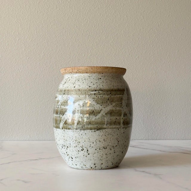 Vintage Studio Pottery Stoneware Vase For Sale - Image 4 of 7