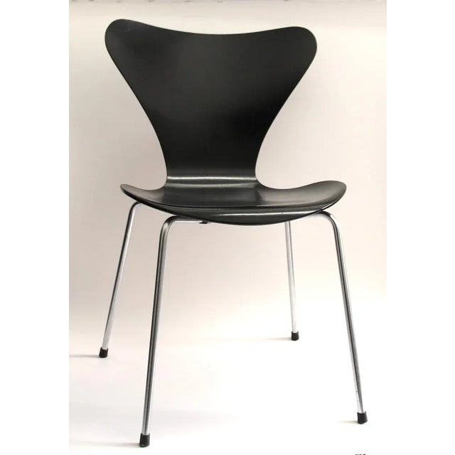 Model 3107 Black Chair by Arne Jacobsen for Fritz Hansen, 1960s For Sale - Image 10 of 10