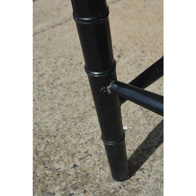 Black Pair Black Bamboo & Cane Colonial Noir Side / Dining Chairs For Sale - Image 8 of 17