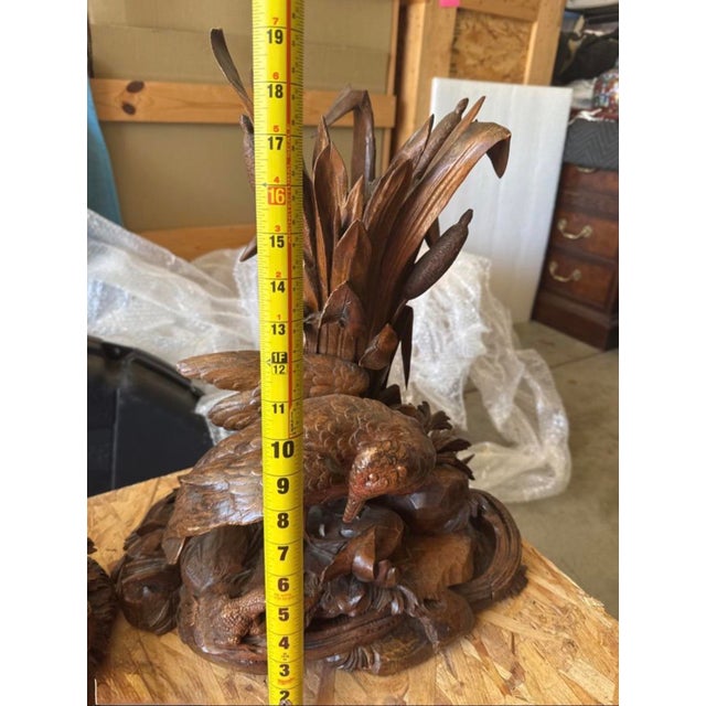 Wood Late 20th Century Monumental Hand-Carved Solid Wood Marsh Wildlife Sculpture With Original Shipping Crate For Sale - Image 7 of 10
