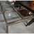 Slate Gray Mid 20th Century Hollywood Regency Brushed Metal W/Brass Accents and Glass Top on Wood Grid Dining Table For Sale - Image 8 of 8