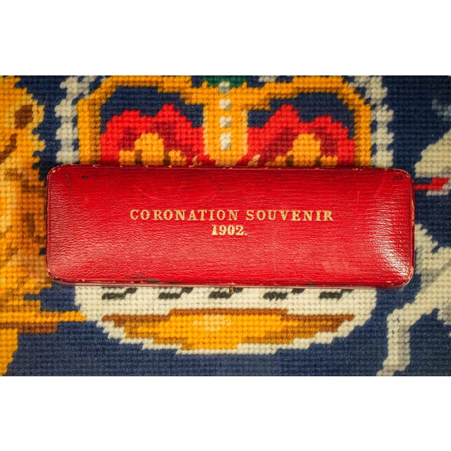 Wonderful Coronation 1902 King Edward VII Antique Sterling Silver Spoon and Leather Case British Royalty For Sale - Image 10 of 11