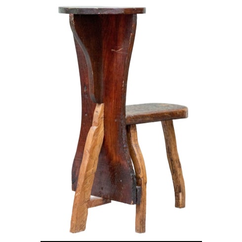 Artisanal Primitive Hand-Carved Wood Chair Hand carved, sculptural artisan, primitive style wooden chair. Perfect for...