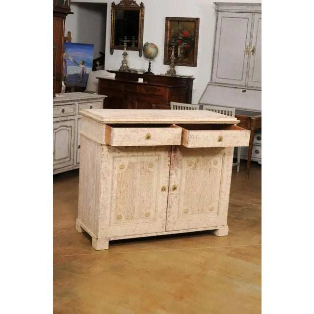 Brown Swedish Gustavian Period 1780s Sideboard with Original Paint and Carved Panels For Sale - Image 8 of 13