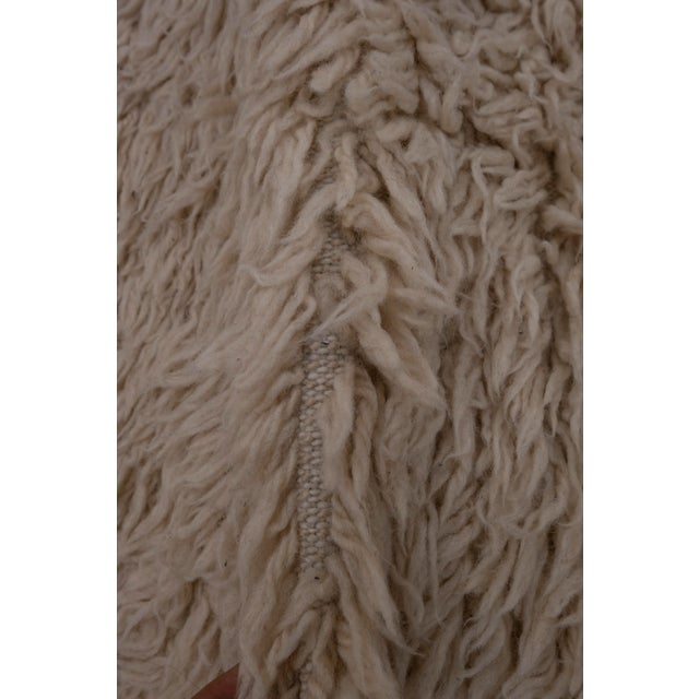 Mid-Century Modern Vintage Natural Wool Turkish Tulu Rug 5'6" X 6'11" For Sale - Image 3 of 6