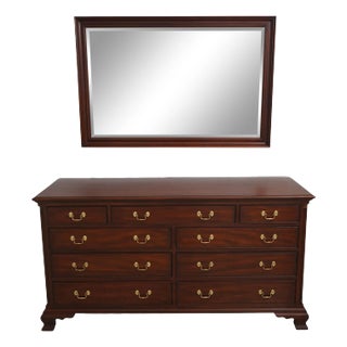 Henkel Harris Model 166 Mahogany Dresser W. Mirror For Sale