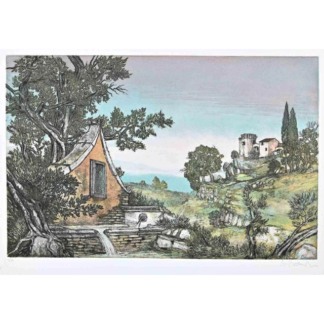 Mario Bonechi, Landscape, Etching, Late 20th Century For Sale