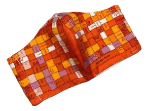 Hermes Orange Bolduc Au Carre Silk Scarf Face Mask