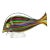 Murano Avem Rainbow Colors Silver Gold Flecks Italian Art Glass Vintage Striped Fish Figurine Sculpture For Sale