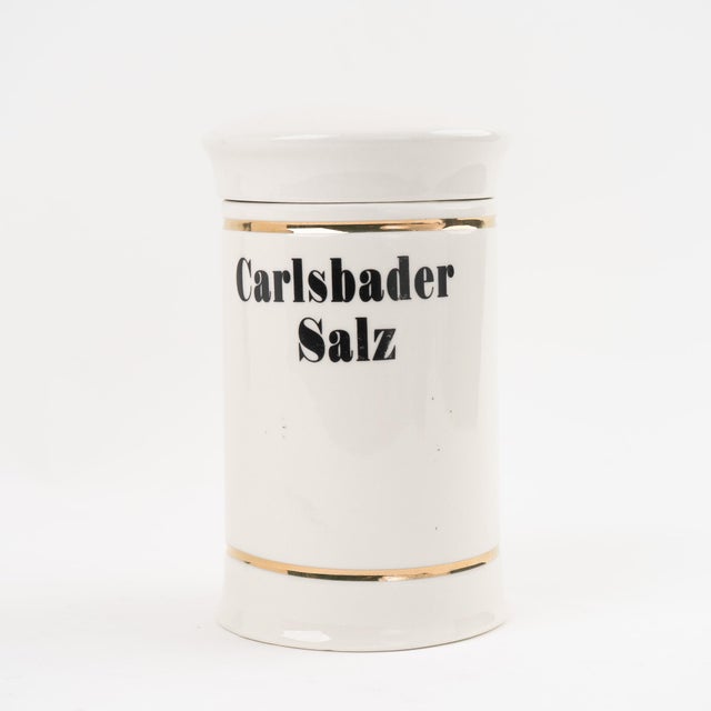 Antique-Style Ceramic Apothecary Jar Set - Set of 3 For Sale - Image 4 of 11