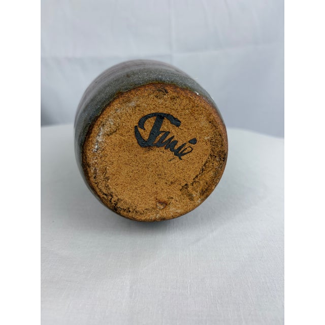 Vintage Mid-Century Style Drip Glaze Studio Pottery Vase — Signed Jamie For Sale In Greensboro - Image 6 of 7