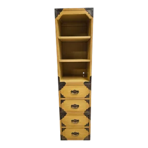 1960s Vintage Thomasville Japanese Campaign Chest Dresser Bookcase Shelf Chinoiserie