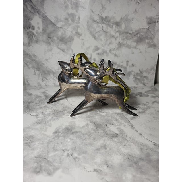 Vintage Chrome Reindeer Ornaments For Sale In San Francisco - Image 6 of 12